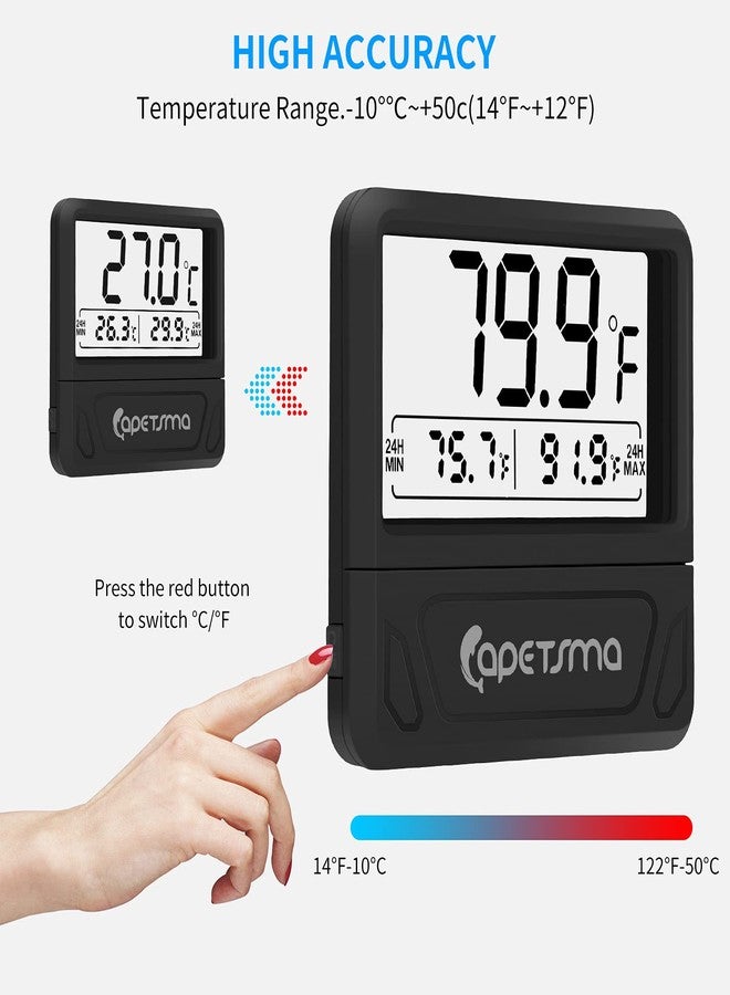 capetsma Aquarium Thermometer Digital Fish Tank Thermometer Large LCD Screen Records High & Low Water Temperature in 24 hrs - Image 3